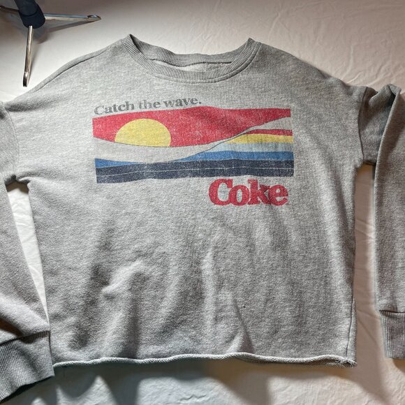 Coca Cola Sweatshirt  XSMALL / Catch the Wave / GRAY / Long Sleeve EUC - Picture 6 of 14